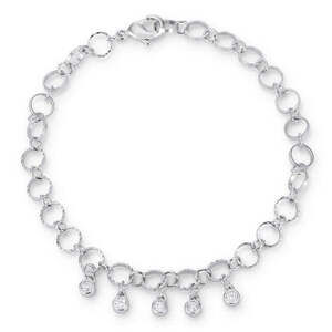 0.8ct CZ Goldtone Pave Disc Bracelet
